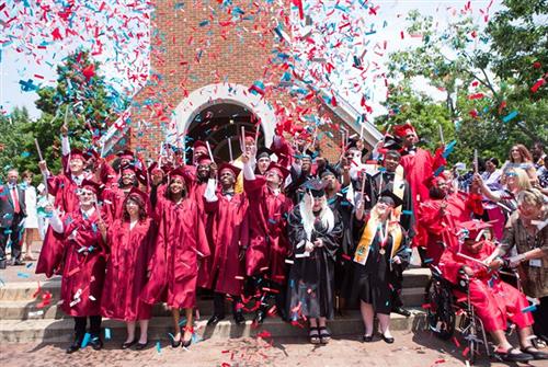 students celebrate graduating 